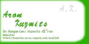 aron kuzmits business card